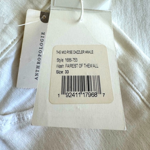 Anthropologie Mother Mid Rise Dazzler Ankle Fairest Of Them All Jeans Size 33 - Picture 9 of 12